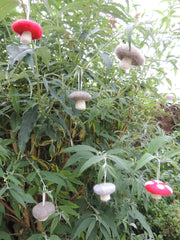 Toadstool hanging decorations