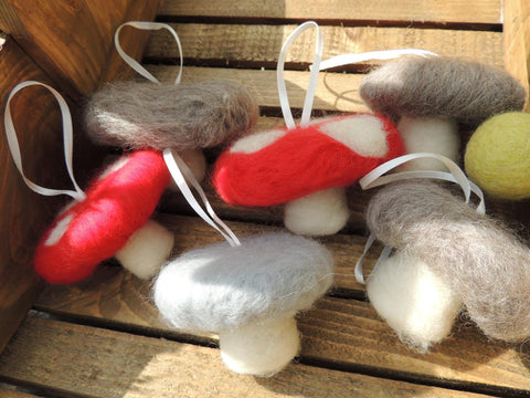 Toadstool hanging decorations